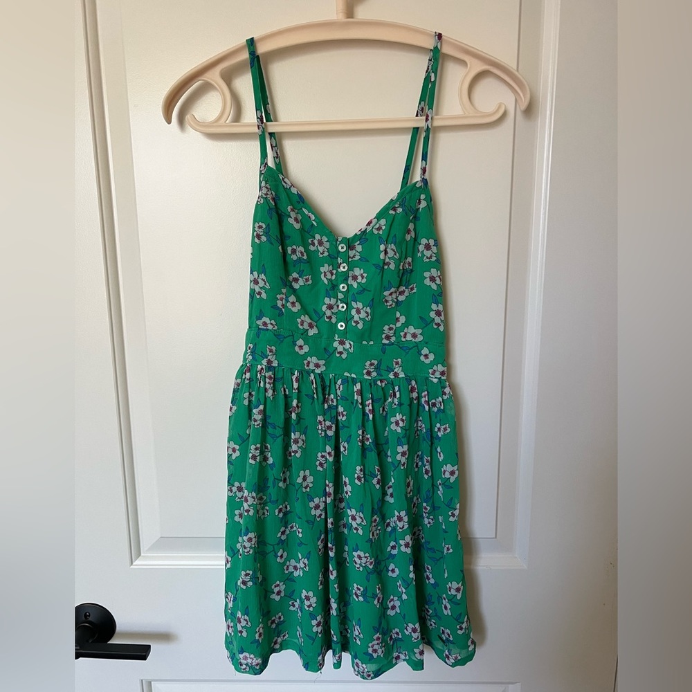 Hollister green floral dress
